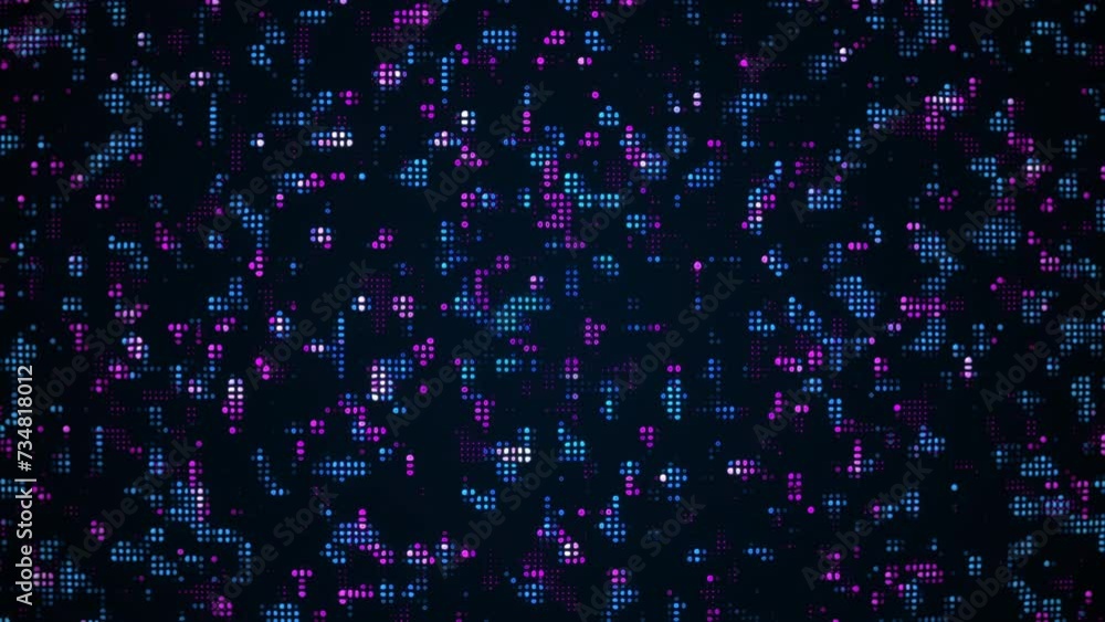 blue and purple background with neon digital particles blue and purple background with neon digital particles