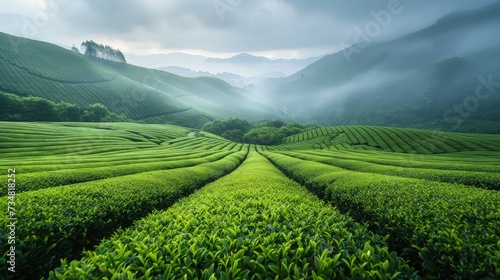 View of the expansive tea plantation.