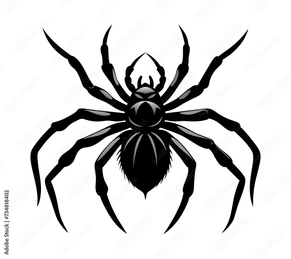 Spider silhouettes. Vector black tarantula Spider silhouettes. Vector black tarantula