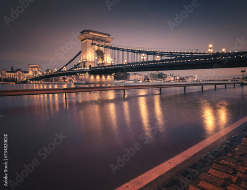 Amazing Chain Bridge in sunset