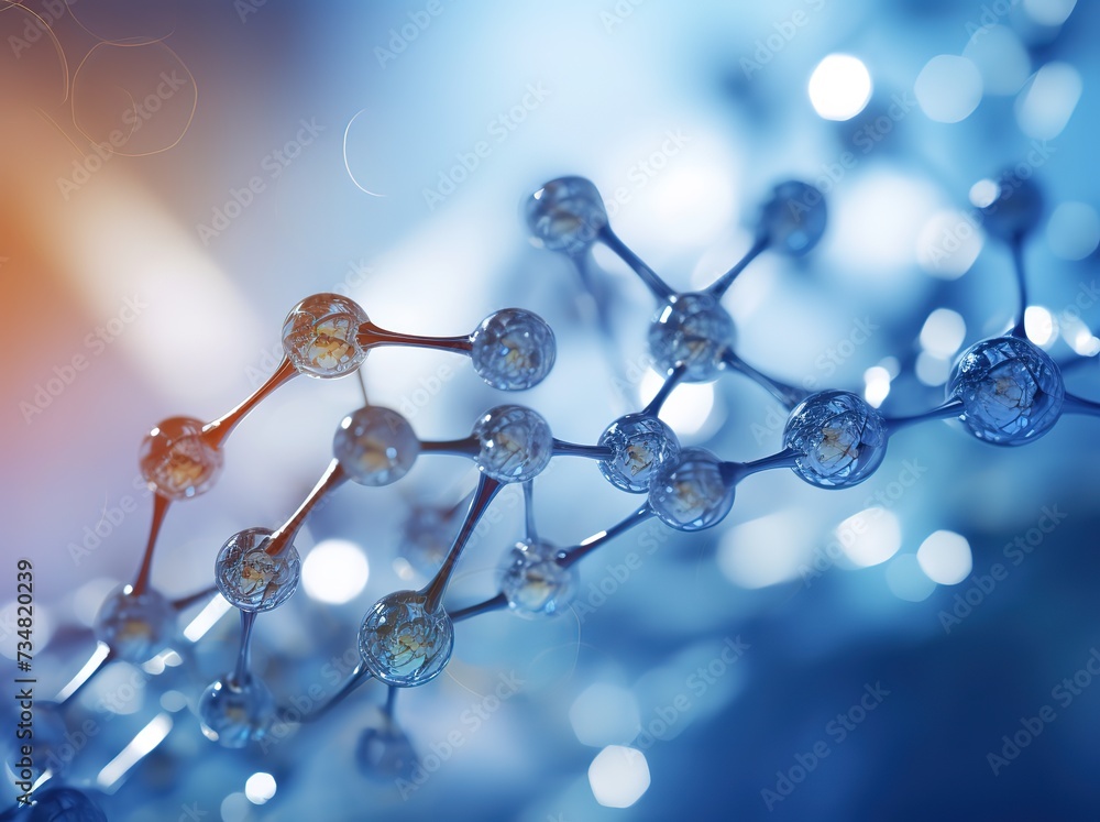 3d illustration of molecule model Science background with Closeup of molecular structure 3d illustration of molecule model Science background with Closeup of molecular structure