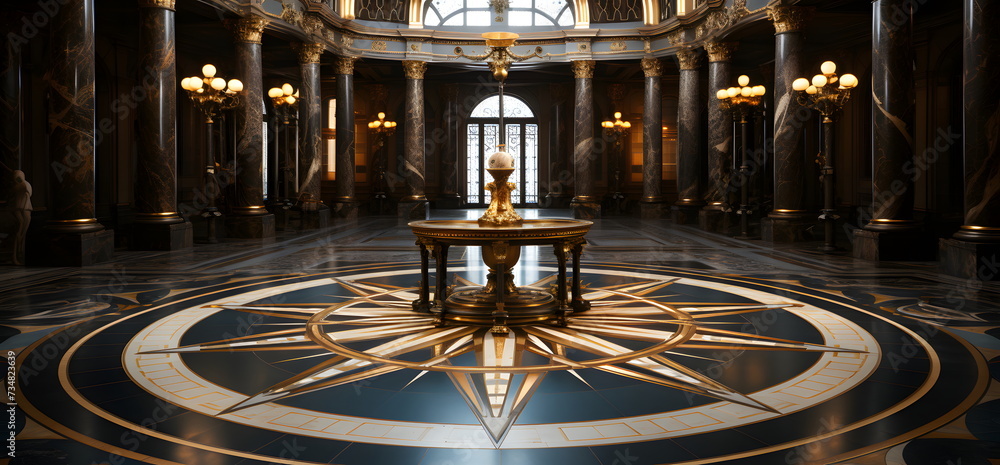 Obraz premium Illustration of luxury marble floor picture. The colors gold and light yellow mixed with black are perfect and convey the importance of art in various aspects, aesthetics, creating depth and privacy.