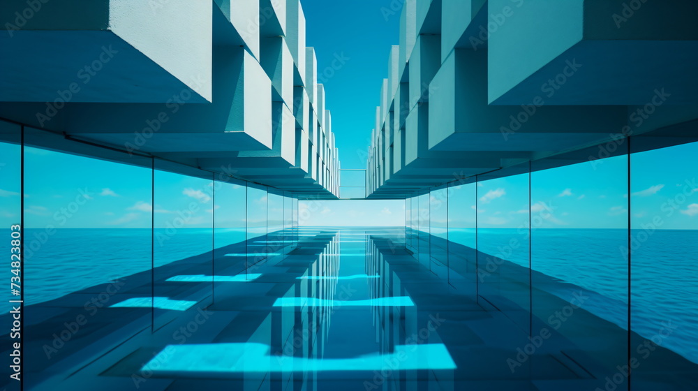 Obraz premium blue glass building