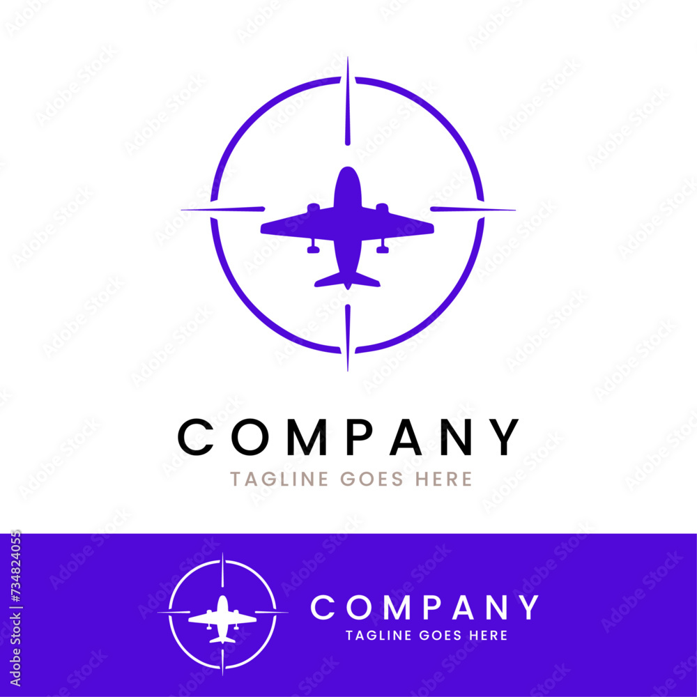 airplane navigator pointer logo icon