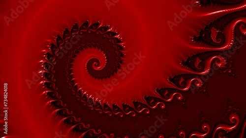 red and magenta creative rotating spiral to a vanishing point