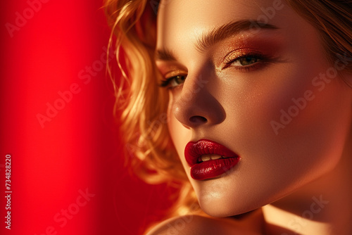 Super model portrait photography for cosmetic products  studio lighting