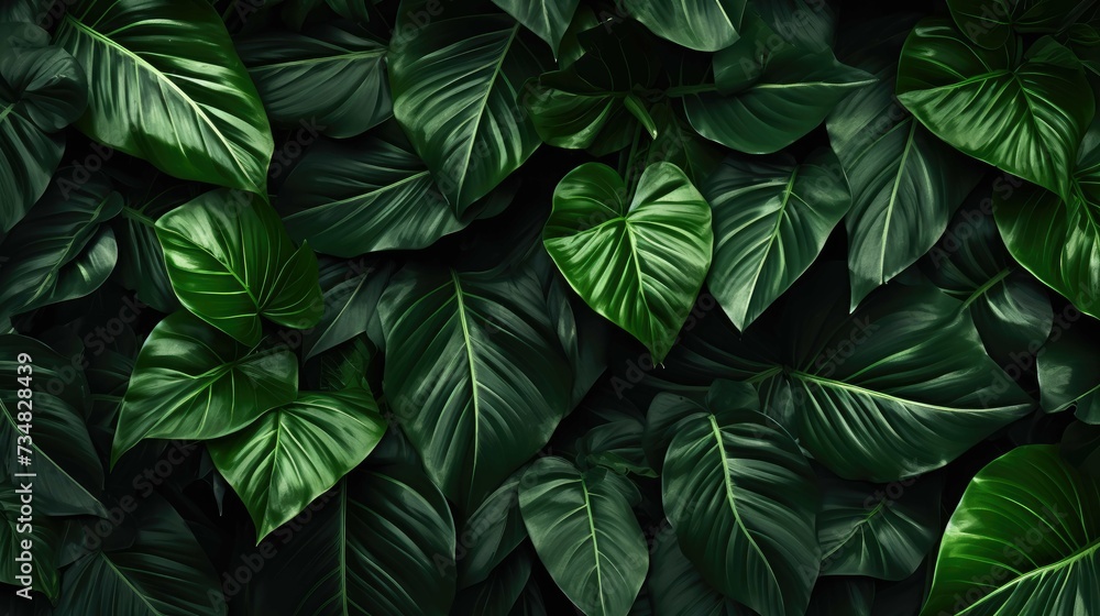 Opulent Dark Green Leaf Texture