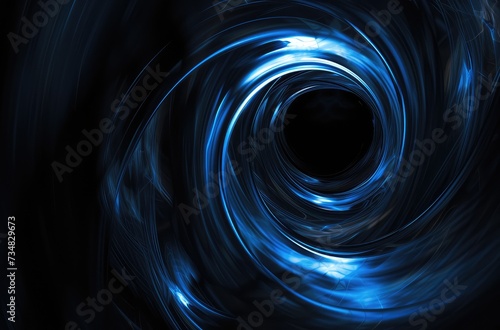 Blue Swirling Light Effects on Dark Background