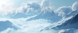 Serene Mountain Peaks Above Clouds Panorama