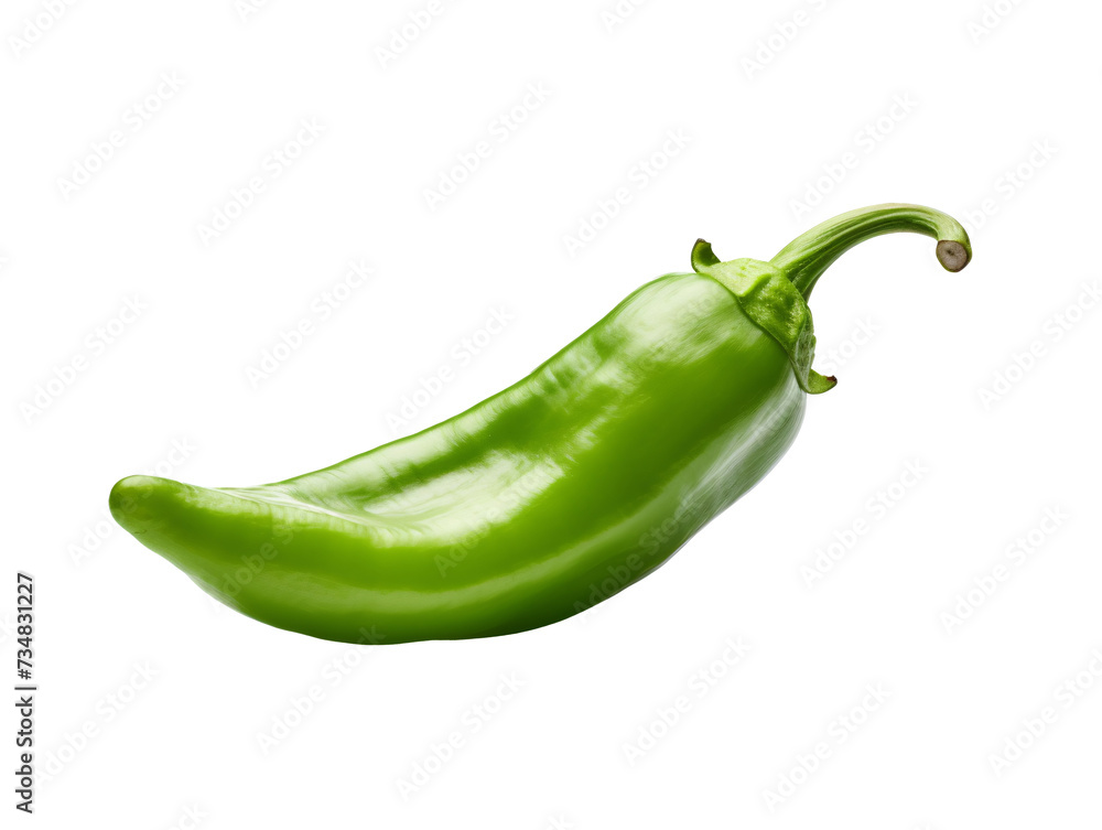 a green pepper on a white background a green pepper on a white background