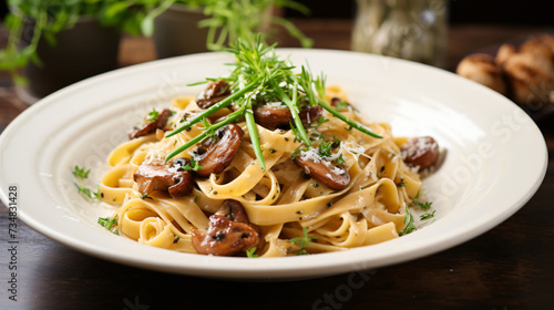 Tagliatelle con salsiccia porcini