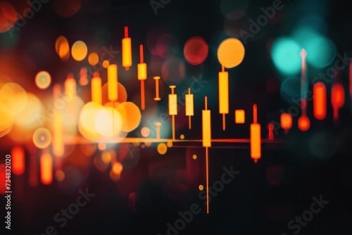 stock market index charts and diagrams background