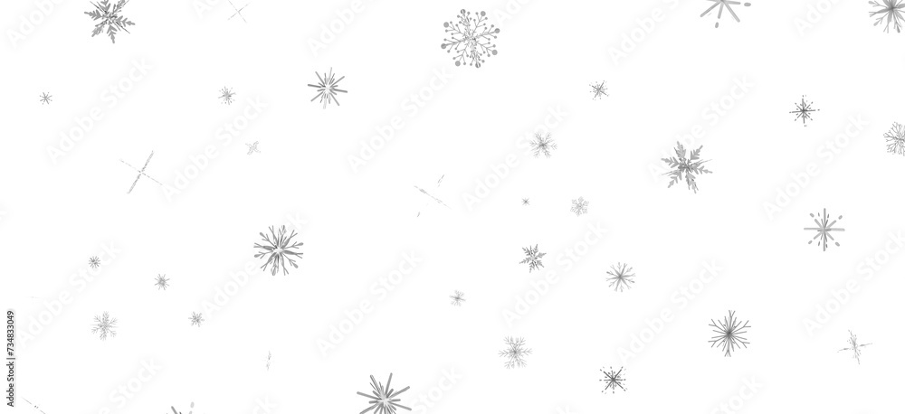 Snowflake Ballet: Exquisite 3D Illustration of Descending Festive Snowflakes in Motion Snowflake Ballet: Exquisite 3D Illustration of Descending Festive Snowflakes in Motion