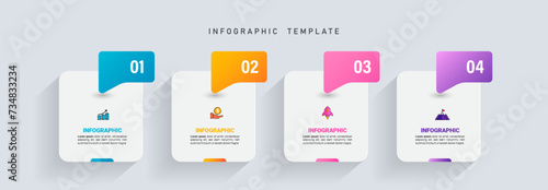 Infographic design template business concept with 4 steps vector.