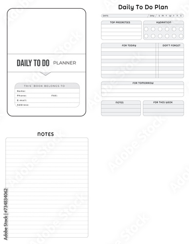 Editable Daily To Do List Planner Kdp Interior printable template Design.
