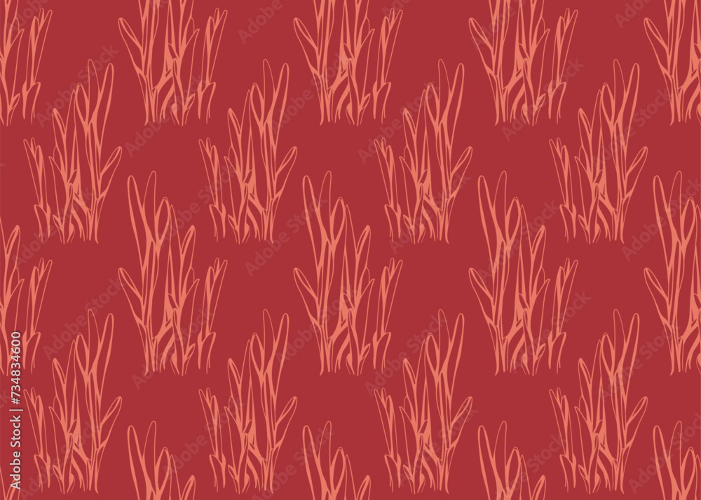 Fototapeta premium Floral pattern seamless background. Foliage and flower wallpaper design of nature.