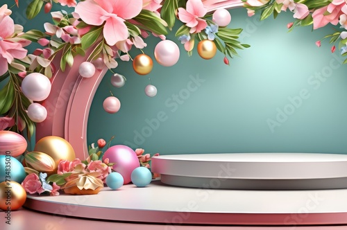 Easter Celebration Podium with Floral Decor