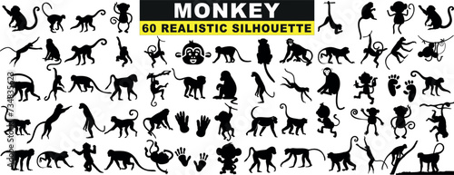 Foto Monkey Silhouette Collection, 60 unique, realistic poses