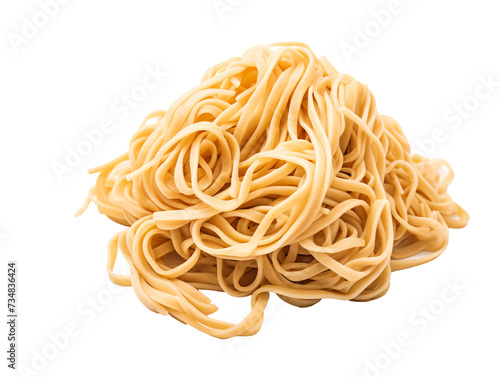 a pile of noodles on a white background