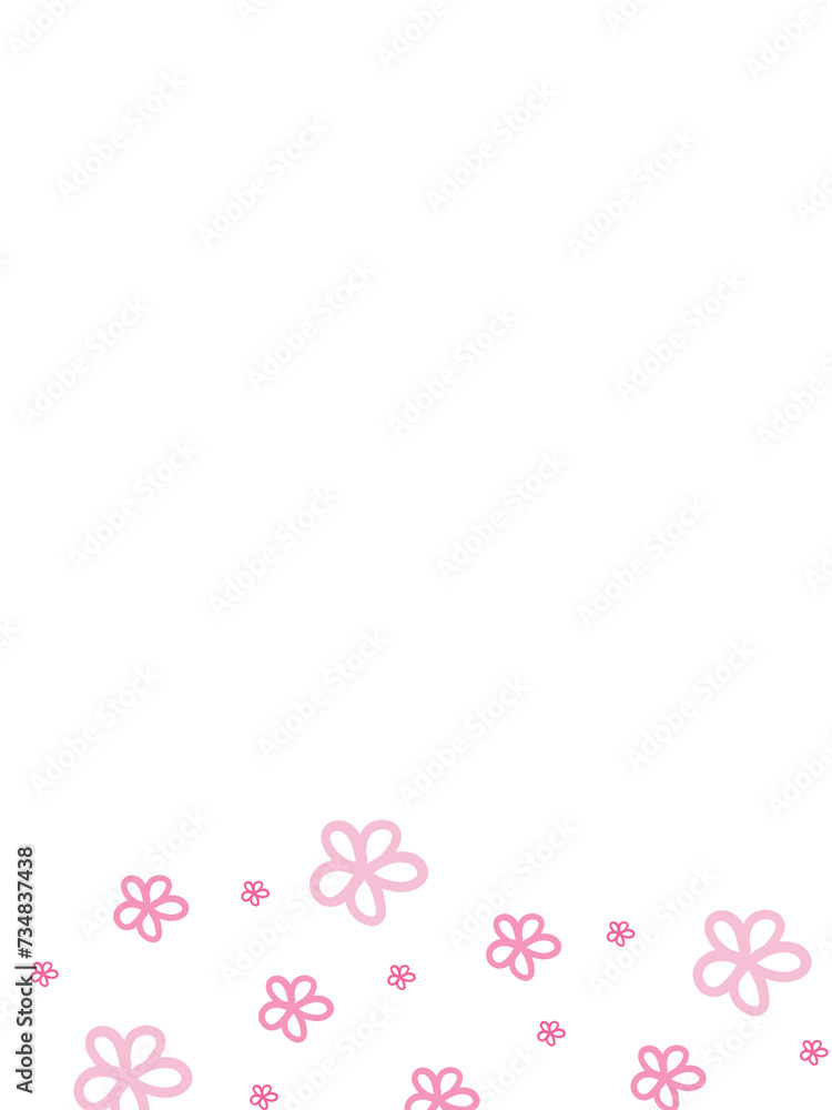 Cute transparent pink flower border