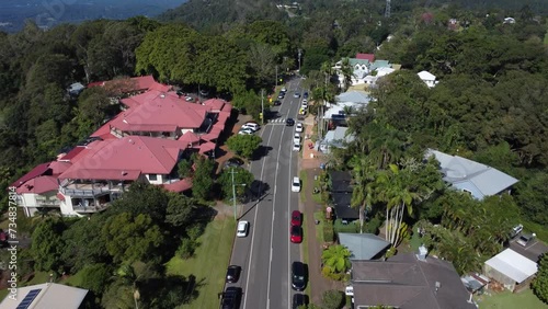 driving along mountain road
