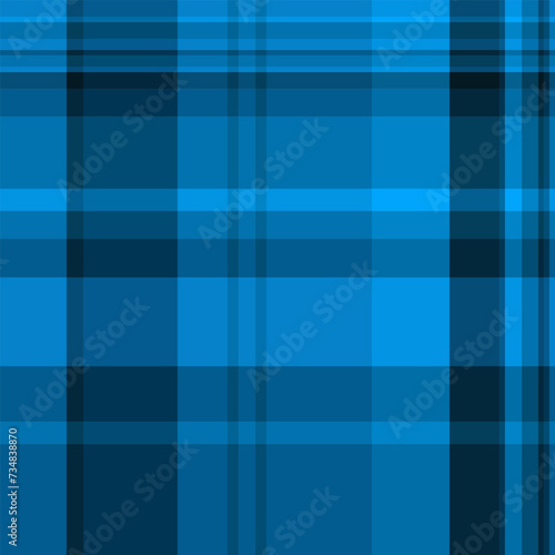 Random textile texture seamless, printing vector tartan check. Business background plaid fabric pattern in cyan and dark colors.