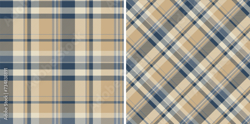 Texture textile check of vector background plaid with a fabric tartan pattern seamless. Set in warm colors. Garment industry trends.