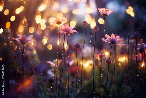 Witch's Garden Bokeh: A garden filled with magical plants. photo