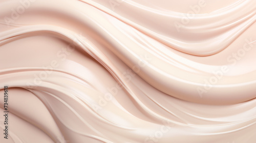 Streaks of creamy cosmetic on white background