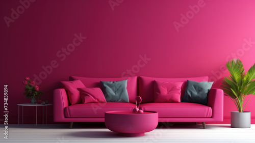 Viva magenta  trend colour  the luxury living lounge