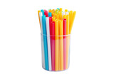 Plastic Straws Isolated On Transparent Background