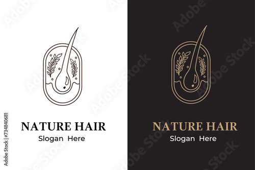 hair logo, icon, illustration template  linear style  design 