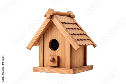 Handcrafted Premium Wooden Birdhouse Isolated On Transparent Background