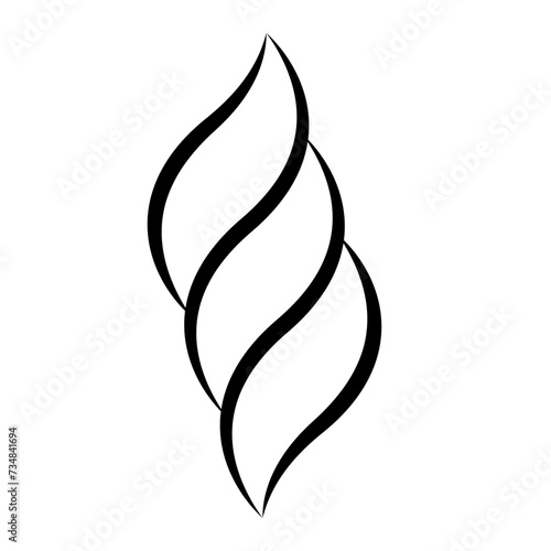 Logo twisted curve curl, whistling curved lines, twisted rope