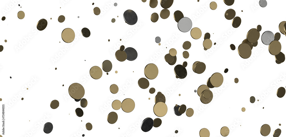 Obraz premium Gilded Celebration: Magnificent 3D Illustration of a Grand gold Confetti Event