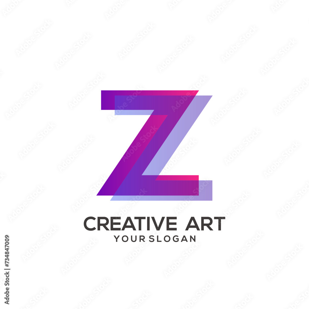  letter logo colorful purple gradient design