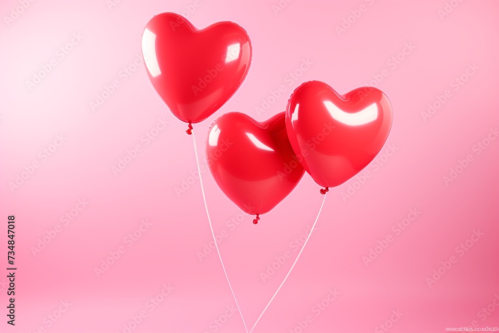 a group of red balloons in the shape of a heart