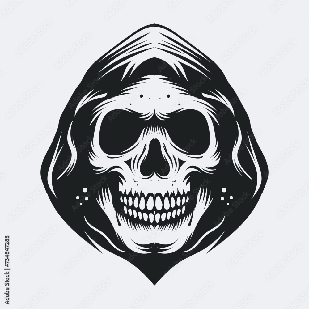 Obraz premium Ghost Face Vector, Silhouette Vector Illustration 