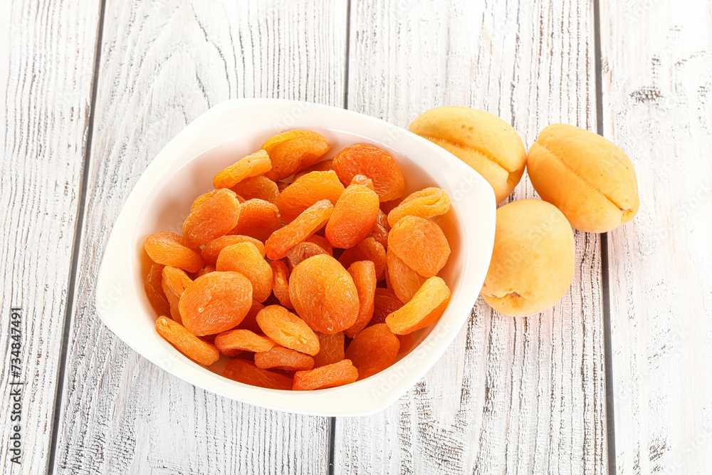 Dried apricot heap in the bowl Dried apricot heap in the bowl