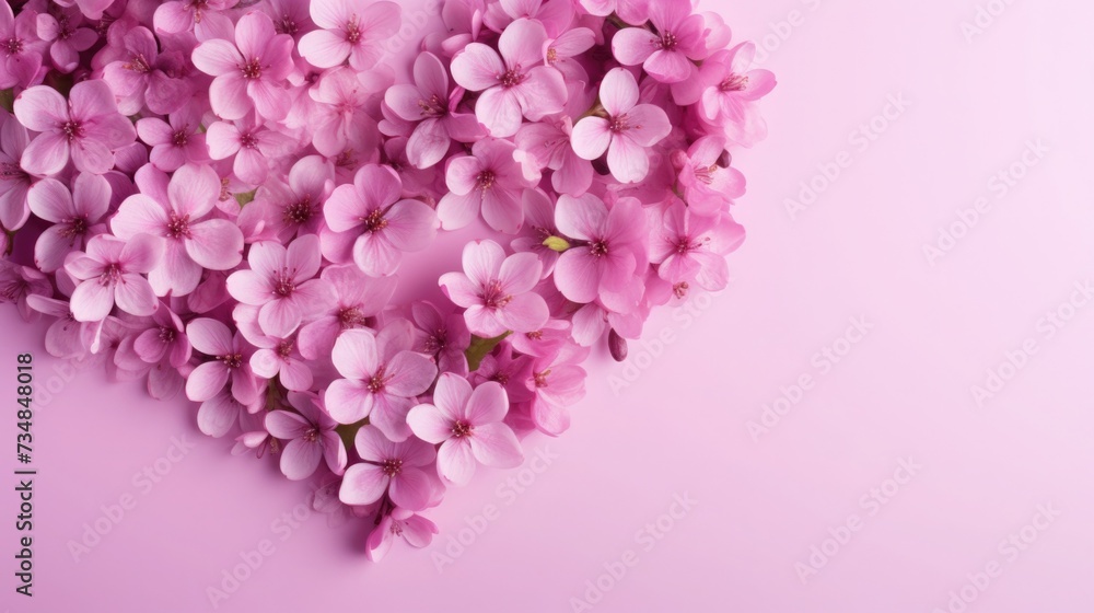 pink flowers in the shape of a heart. bouquet for Valentine's Day, Women's Day, March 8. greeting card. space for text pink flowers in the shape of a heart. bouquet for Valentine's Day, Women's Day, March 8. greeting card. space for text