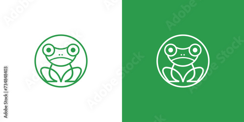 Simple frog logo icon design with unique concept| premium vector
