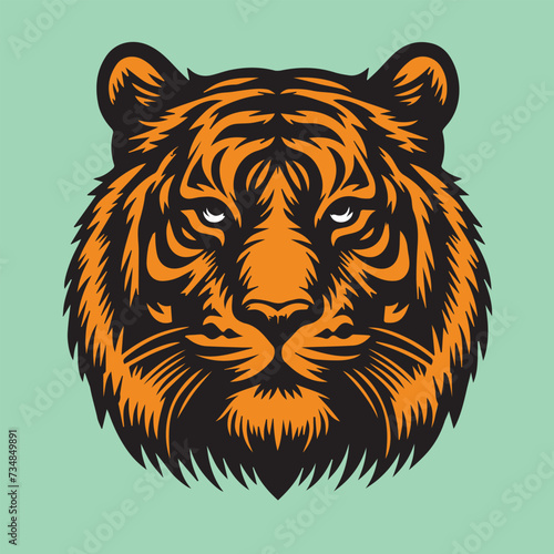 Brave Tiger Face Vintage Design