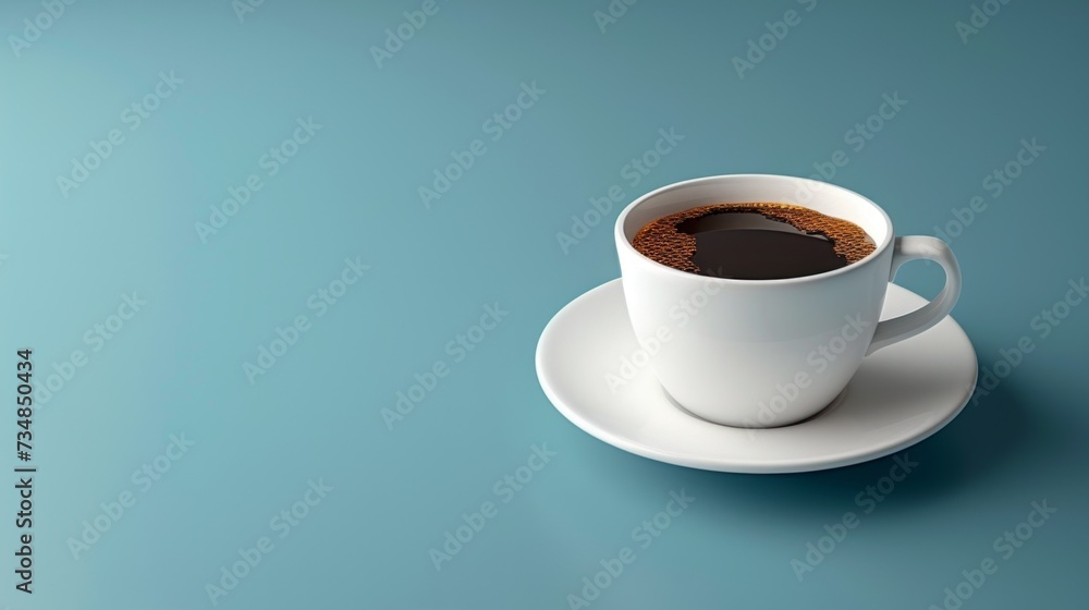 Beautiful minimalistic background with a cup of coffee