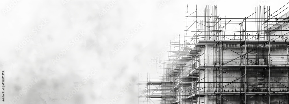 Monochrome Scaffolding in Construction Development