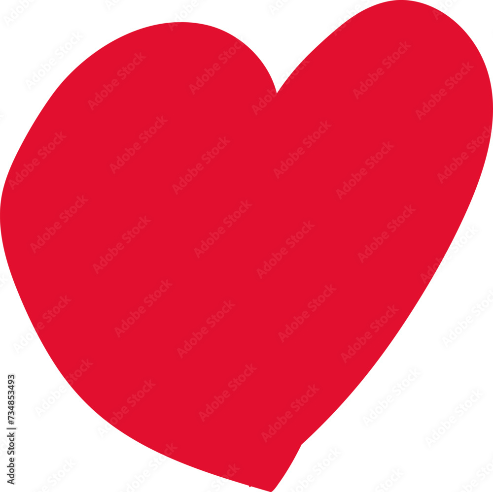 Hand drawn red heart vector. Handdrawn rough marker hearts isolated on white background. Vector illustration graphic design.