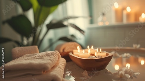 a candles in a bowl