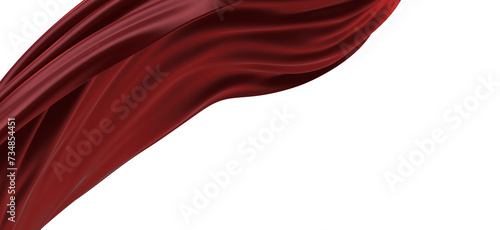 Waving satin cloth isolated on transparent background - PNG