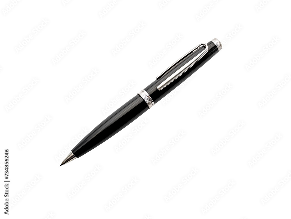 a black pen with silver cap a black pen with silver cap