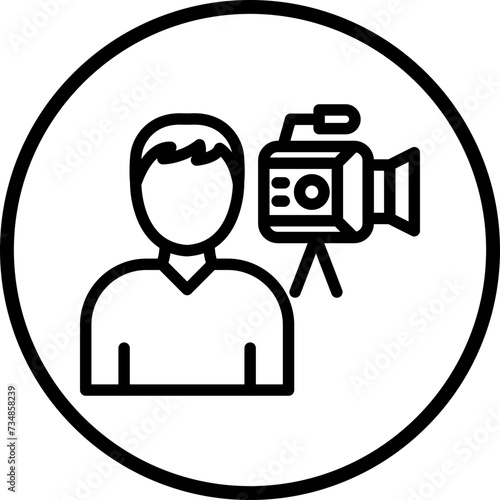 Camera Operator Male Icon Style