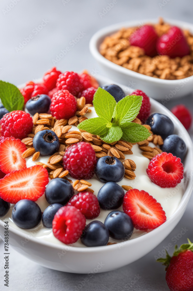 Yogurt Bowl with Fresh Berries and Granola Yogurt Bowl with Fresh Berries and Granola